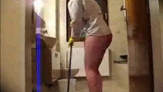 Cleaning lady craves a raise, so this babe cleans exposed - 11 image