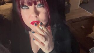 British Tart Tina Snua Tugs On Her Merry Teats & Chain Smokes two Cigarettes - Large Love Muffins big beautiful woman Satisfies Yr Smokin' Fetish - 7 image
