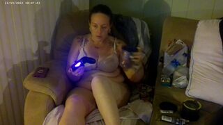 Breasty Lengthy Hair Gamer Beauty In Brassiere and Pants Playing Smokin' Cigarettes - 6 image