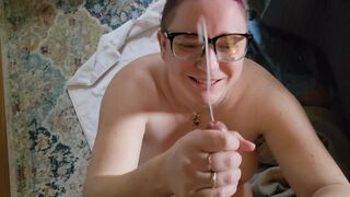 Cute mother i'd like to fuck high velocity facial jizz flow on glasses POV - 1 image