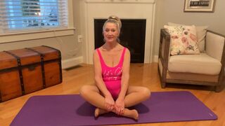 65 Year Old Granny Does Yoga For Inexperienceder dudes fitness class - 5 image