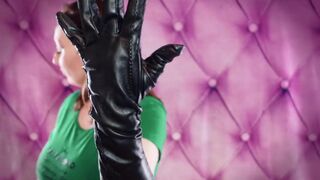 ASMR: my VERY old vegan-leather gloves (Arya Grander) SFW sounding fetish movie scene - 3 image
