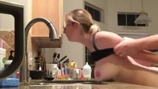 Hot Big Milk Shakes Wife Standing From Behind I Meet her at Hooksex. com - 5 image