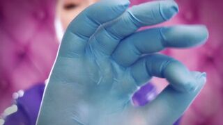 ASMR episode scene sexy sounding with Arya Grander - blue nitrile gloves fetish close up clip - 10 image