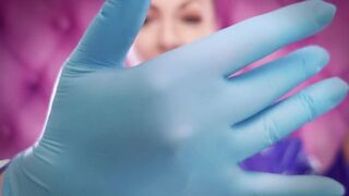 ASMR episode scene sexy sounding with Arya Grander - blue nitrile gloves fetish close up clip - 3 image