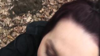 dark brown hair mother I'd like to fuck loves to suck a stranger's cock outdoors - 13 image