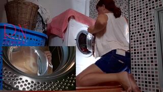Domination in laundry. Housewife fucked in the washing machine. MIX - 4 image