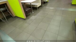 Why step son in public toilet with step mom? Stepmommy get risky cum in coffee - Kisscat - 4 image