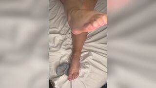Lauren the Milf BBW Pawg Wife showing off her sexy feet, toes, and soles! Wishing she had a big cock to stroke with them! - 8 image