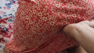 horny wife in dress cumshot - 5 image