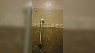 Horny milf plays in bar bathroom - 10 image