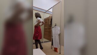 Little Linda is in the dressing room again. Cum in the Dressing Room with Your Fuck Slut - 2 image