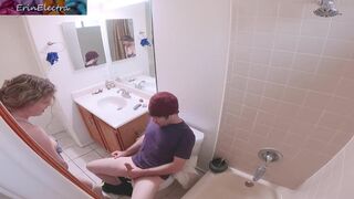Masturbating stepmom in the bathroom invites stepson in for sex - 6 image
