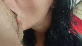 He filled my Mouth with Plenty of Cum like a Slut - MILF Blowjob with Cum in Mouth - 6 image