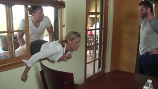 Cute MILF Stucked in Window and Fucked by 2 Men - 5 image