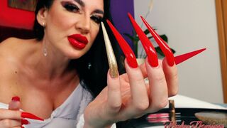 Sharp Stiletto Nails Tapping on Mirror JOI - 1 image
