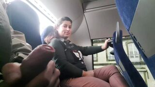 Voyeur seduces Milf to Suck&Jerk his Dick in Bus - 1 image