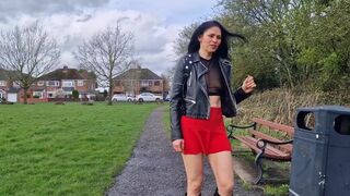 Public nudity with no panties so you can see my pussy and peeing - 2 image