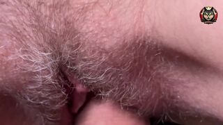 HAIRY Pussy Fuck and CUMSHOT. ULTRA CLOSE-UP! - 3 image