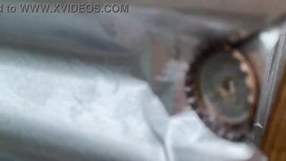 Pervert records through the outdoor dressing hole - 8 image