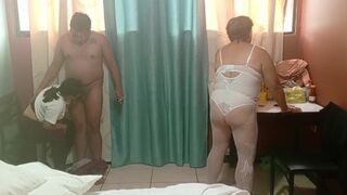 Old stepgranny Watch as her innocent stepgranddaughter sucks her stepson's cock