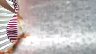 Caught through a hole in the dressing room in public