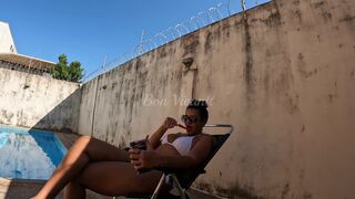 Naughty mom with huge ass taking a shower naked in the backyard (caught by neighbor) - 6 image