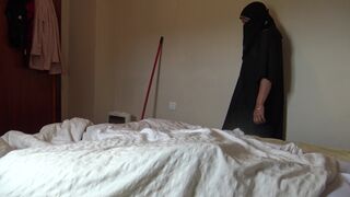 Muslim maid has sex with big black cock in a hotel room - 15 image