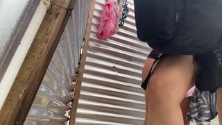 Witnessing intimate moments in the beach dressing room