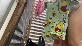 Witnessing intimate moments in the beach dressing room