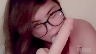Amateur Cute Filipina Ms Emma Sucks a Big Dildo, Who wants to go next? - Awesome Solo Blowjob