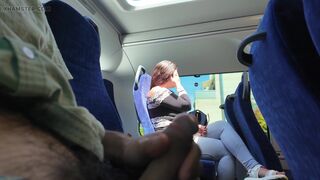 Exhibitionist Seduces MILF to Suck and Jerk His Dick in Bus Until He Cums - 14 image