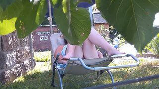 You little peeping neighbor, I know that you're standing behind the hedge