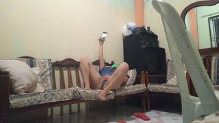 A mature stepmother with a plump ass and big tits masturbates at home on the couch. Do you want to fuck her? PAWG. ASMR. BBW. amateur fetish 2