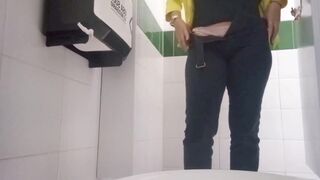 Camera in office bathroom records secretary pissing - 5 image