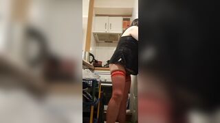 Wife in kitchen teasing husband to have sex while he watches - 13 image