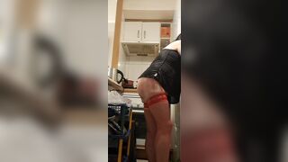 Wife in kitchen teasing husband to have sex while he watches - 8 image