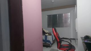 Stepson catches stepmother masturbating her ass