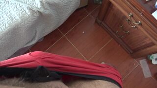 I caught my 18 year old step son masturbating on my dirty panties !!! - 13 image