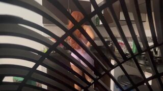 I HIDE TO SEE MY STEPMOM'S PERVERT WITH A HUGE ASS WHILE SHE MASTURBATES STANDING IN THE KITCHEN - 3 image