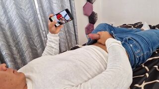 My stepmom catches me masturbating with her photos. Unexpected ending