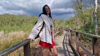 Nicky Brill no panties in public park and peeing - 12 image