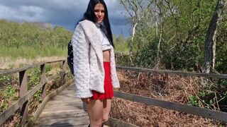 Nicky Brill no panties in public park and peeing - 14 image