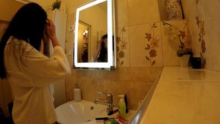 All Natural Big Tits Big Ass Hot Brunette Babe comes for a Fashion Lingerie Try on Shooting turns into a Porn Casting