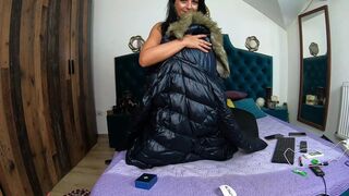 Milfycalla-i Can't Get Enough of Masturbating with This Green Fur Long Jacket 189