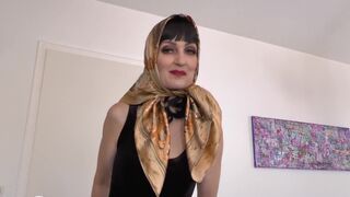 Designer Silk Headscarf Fashion Show Clip