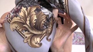 Designer Silk Headscarf Fashion Show Clip