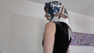 Designer Silk Headscarf Fashion Show Clip