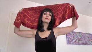 Designer Silk Headscarf Fashion Show Clip