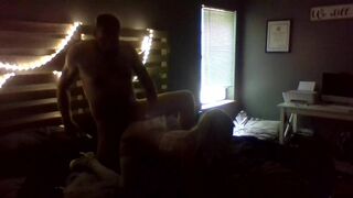 Cheating housewife invite boyfriend over when husband leaves for work and fucks him in her wedding vale